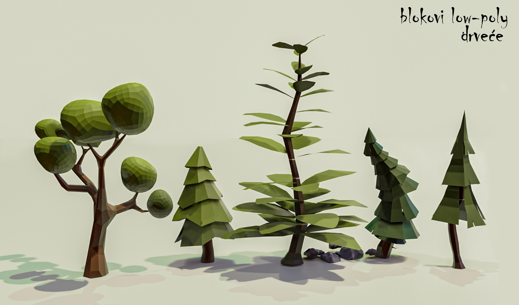 Low Poly trees pack preview image 2